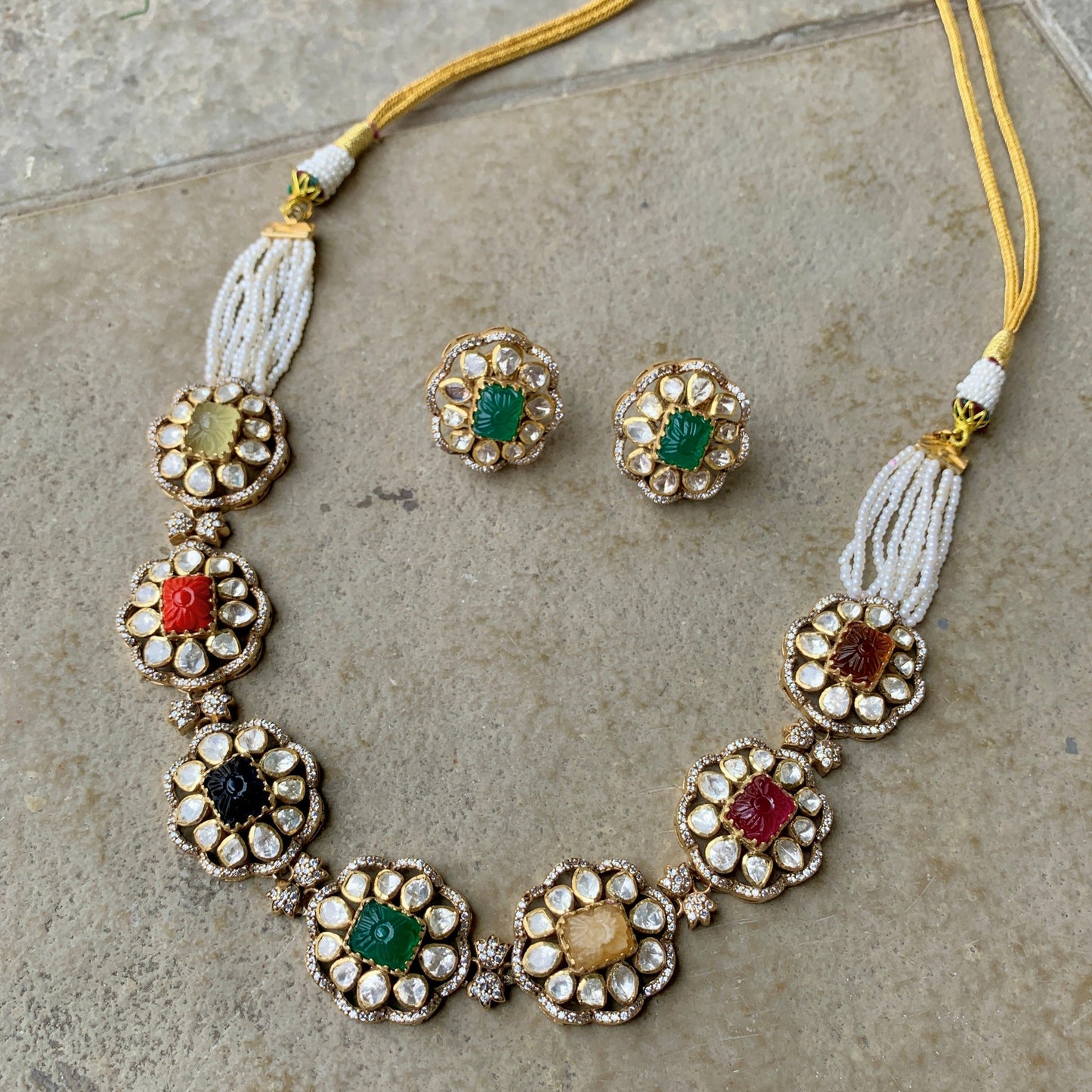 Navratan Polki Choker Set