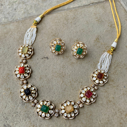 Navratan Polki Choker Set