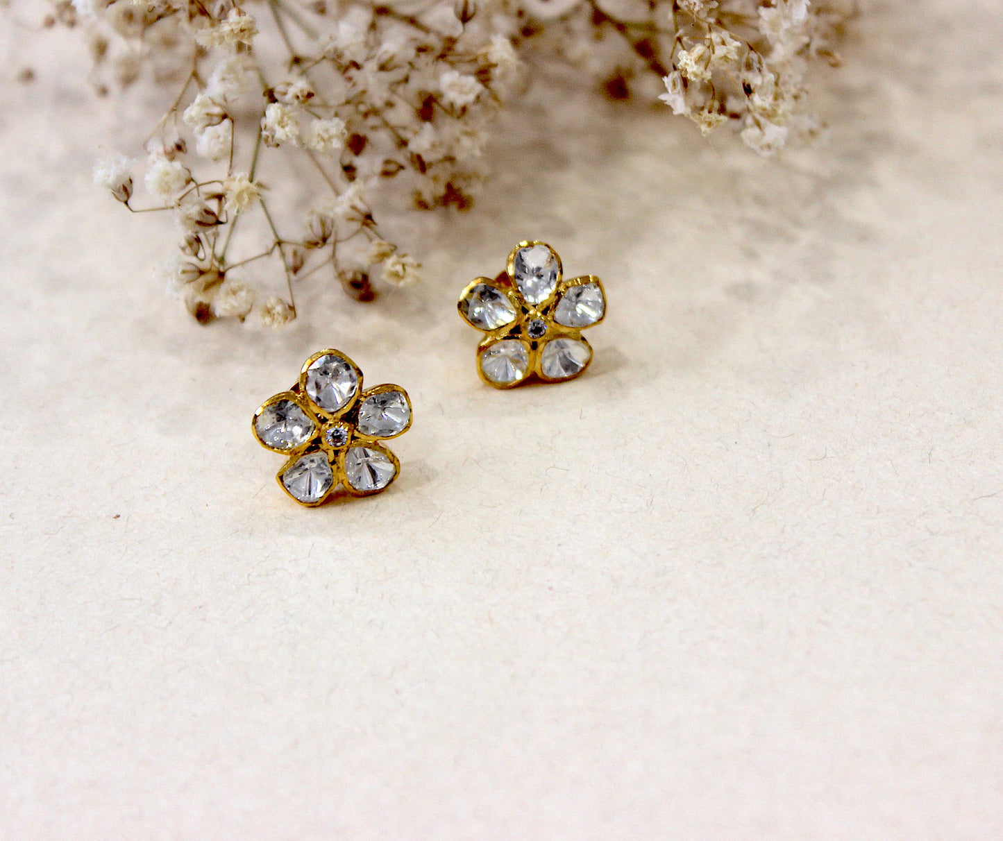 Floral Polki Pendant Set