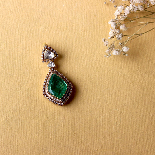 Akoya Emerald Polki Pendant