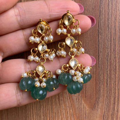 Green Kundan Earrings