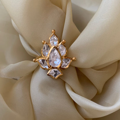 Lotus Polki Ring