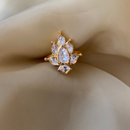 Lotus Polki Ring