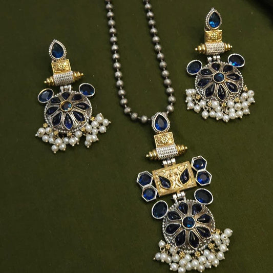 Dualtone Blue Necklace Set