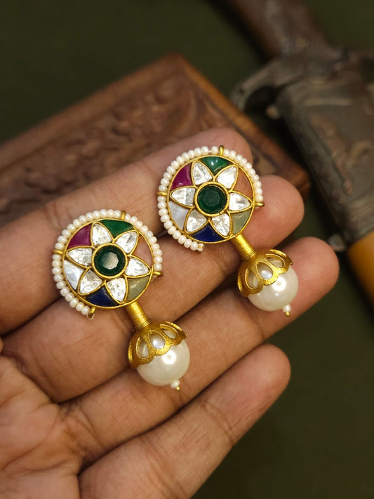 Multicolour Brass Earring