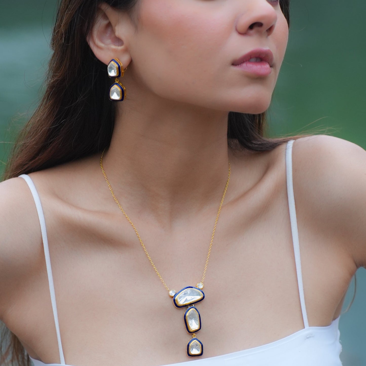 Navya Polki Pendant Set