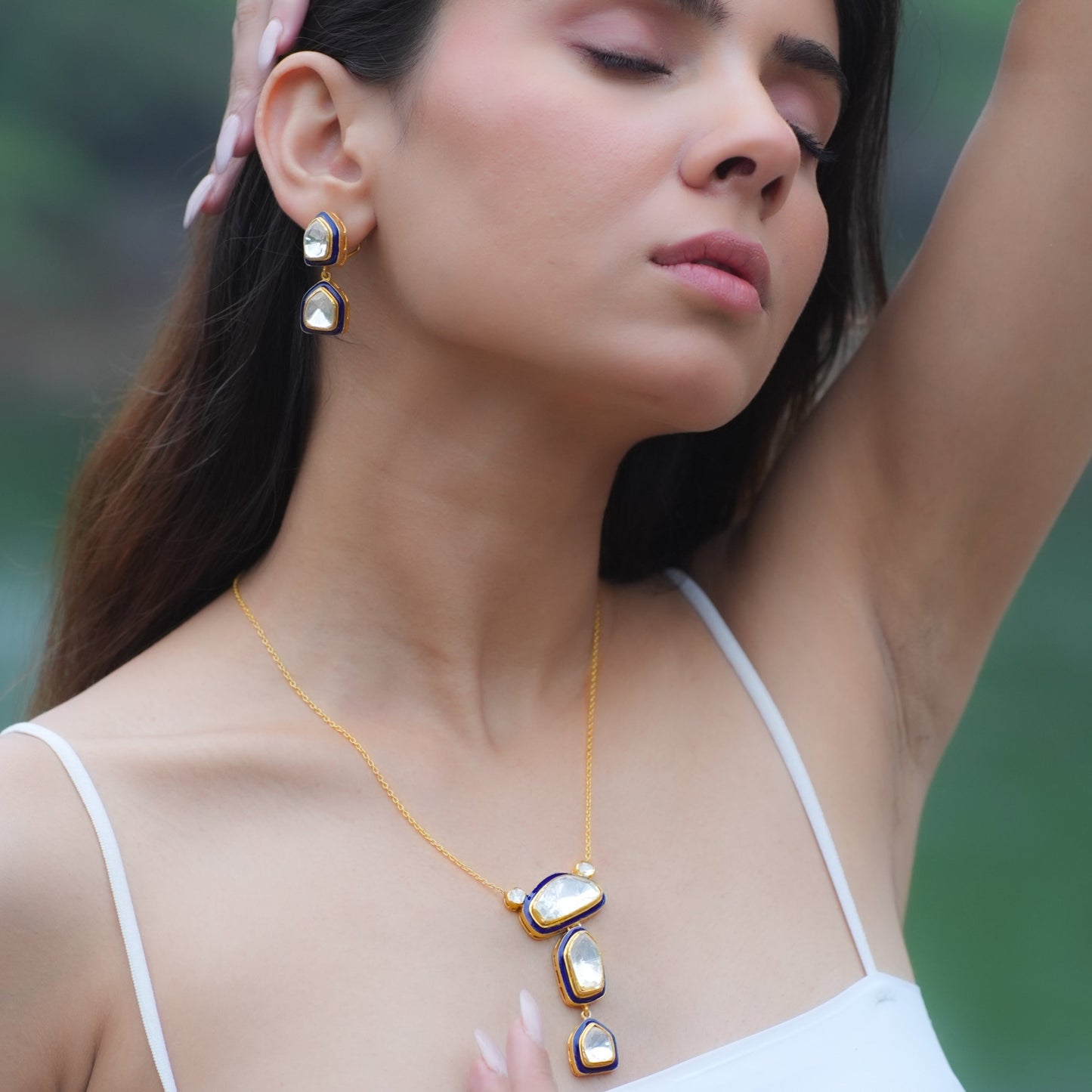 Navya Polki Pendant Set