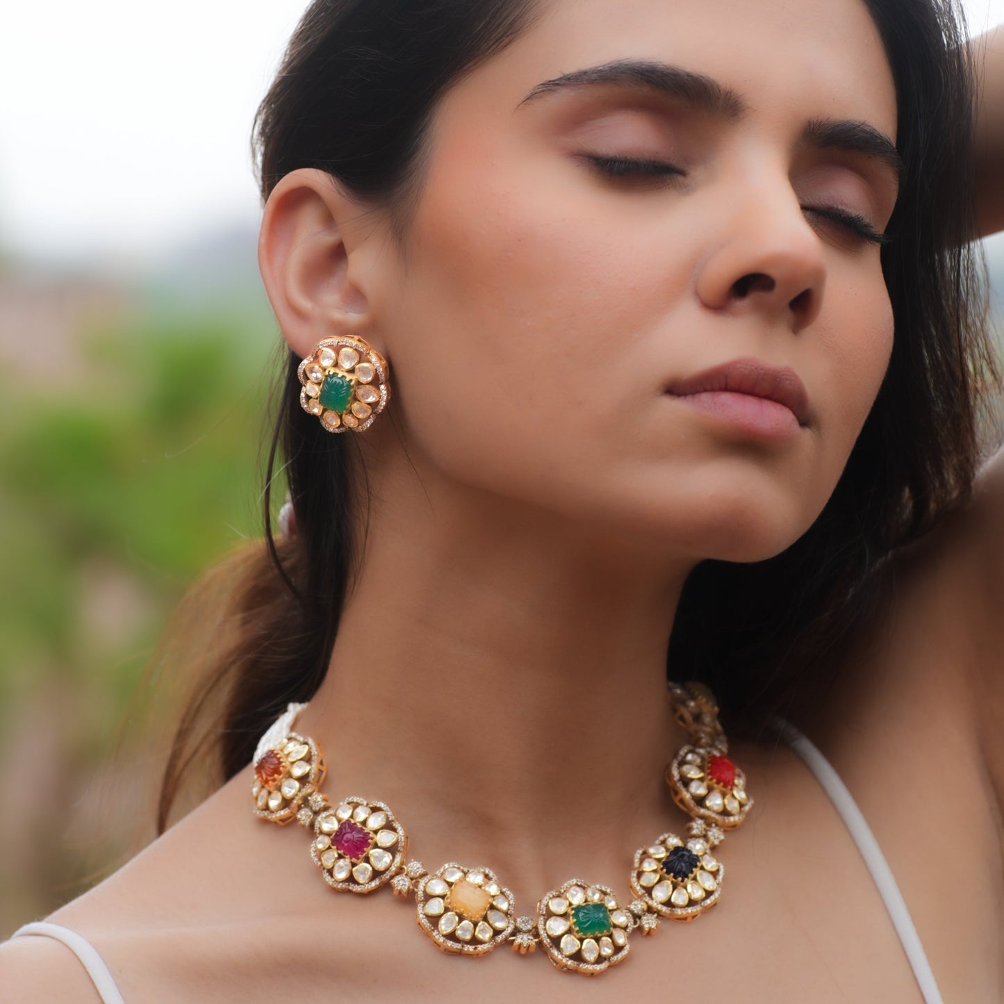 Navratan Polki Choker Set