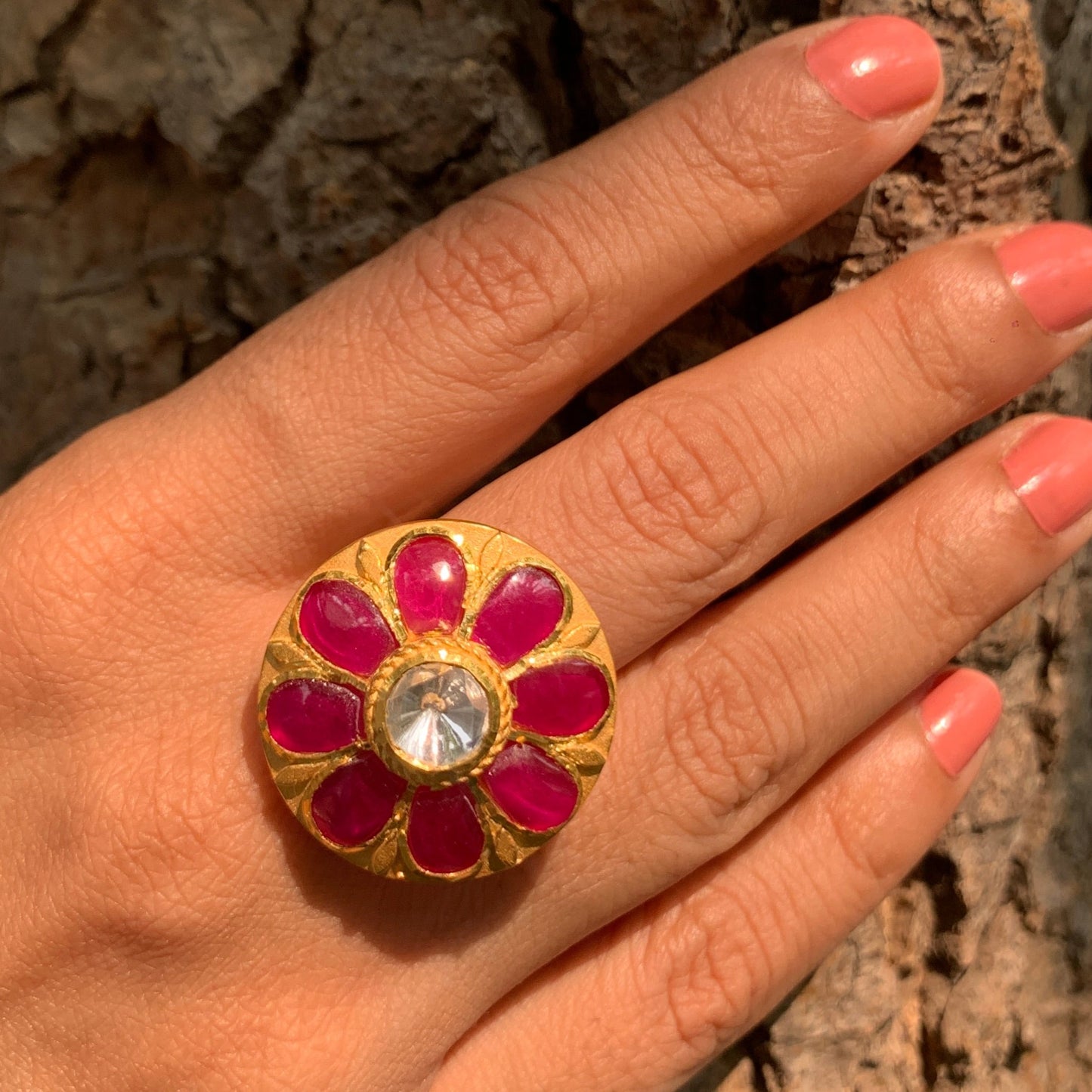 Round Ruby Ring