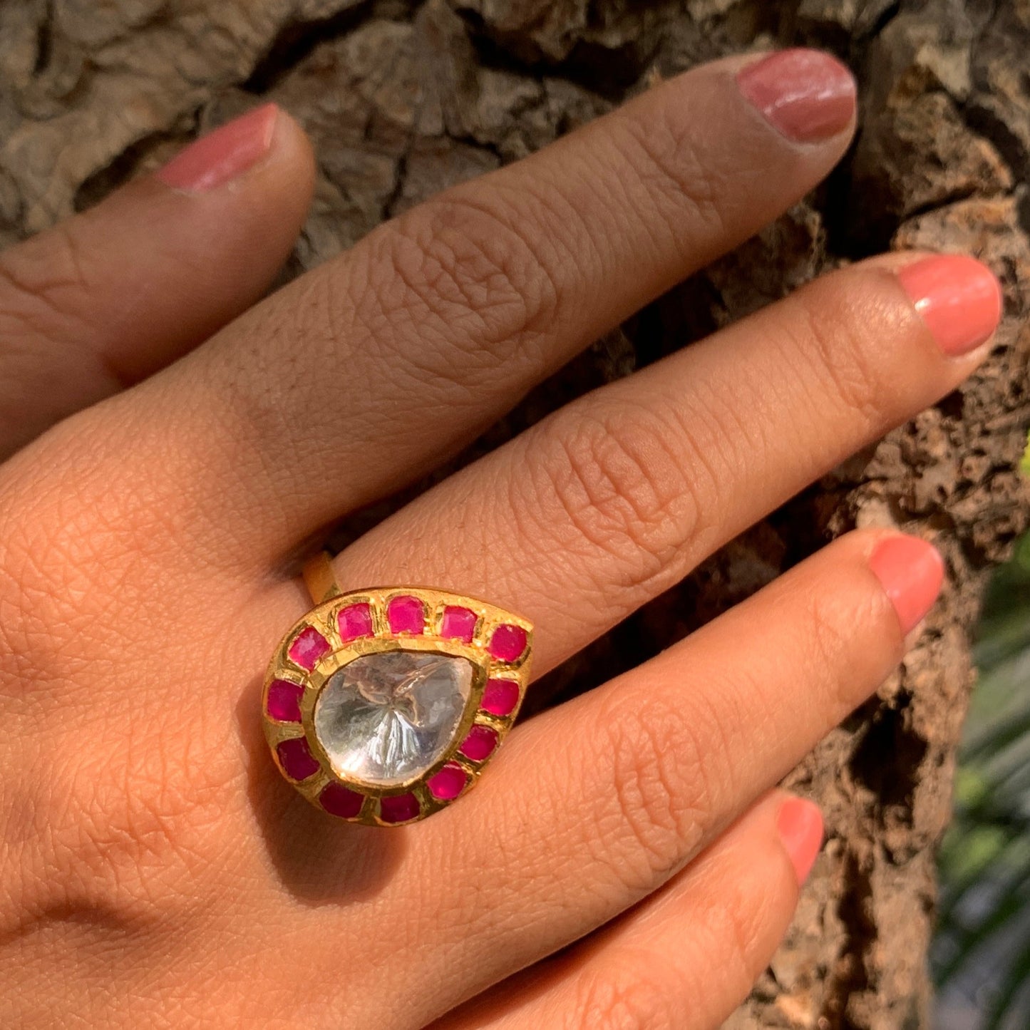 Ruby Polki Ring