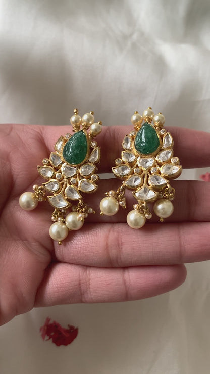 Malika Polki Pearl Earrings