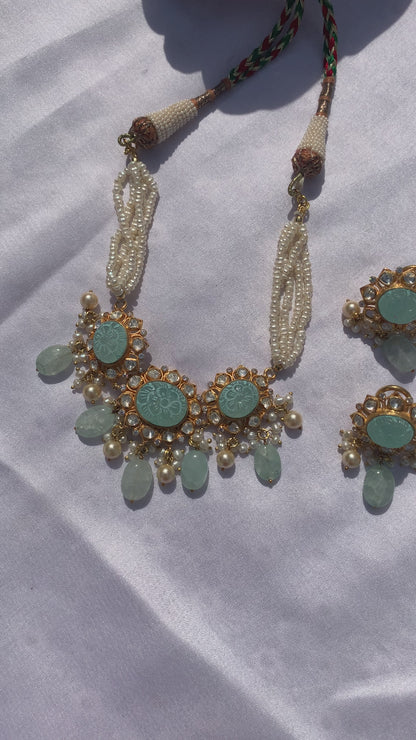 Pastel Pearl Polki Choker