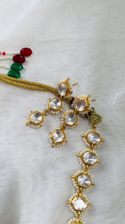 Shiza Long Pearl Necklace Set