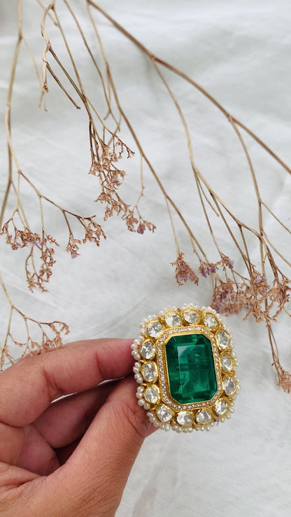 Polki Emerald Ring