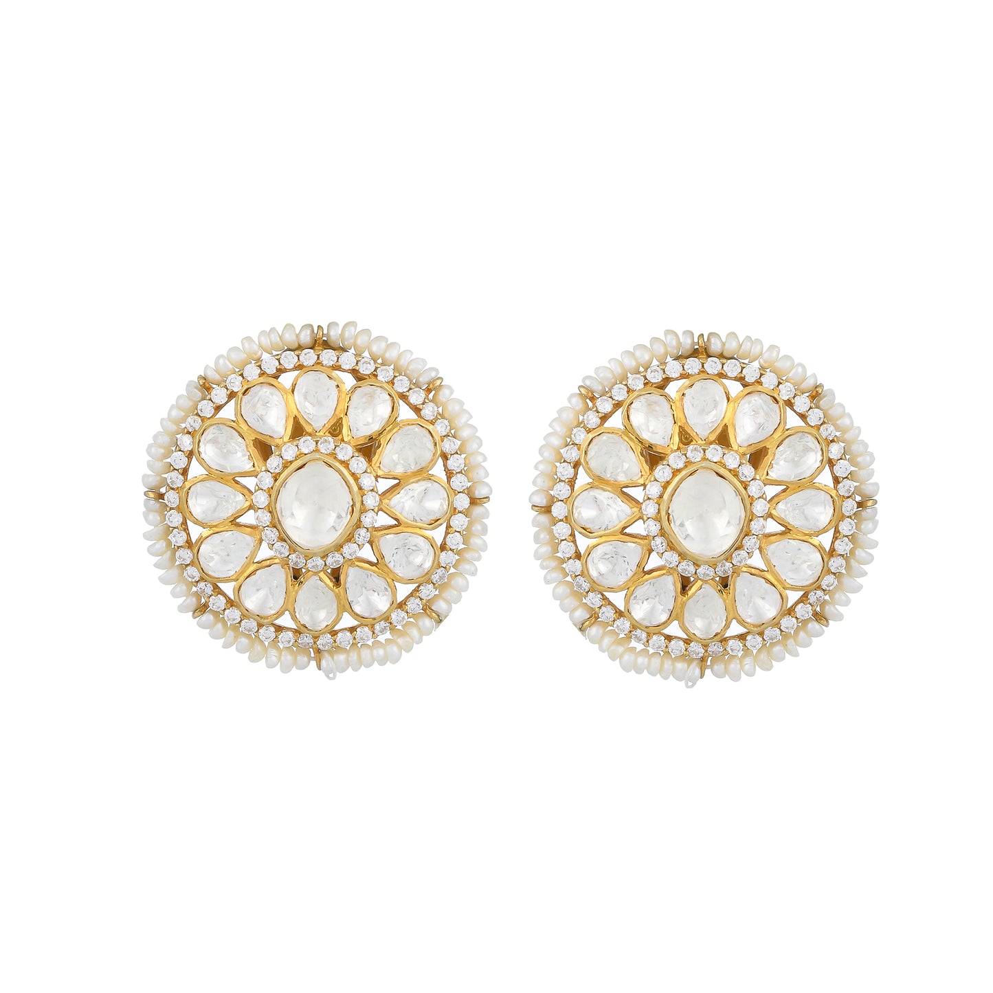 Pearl Polki Earrings