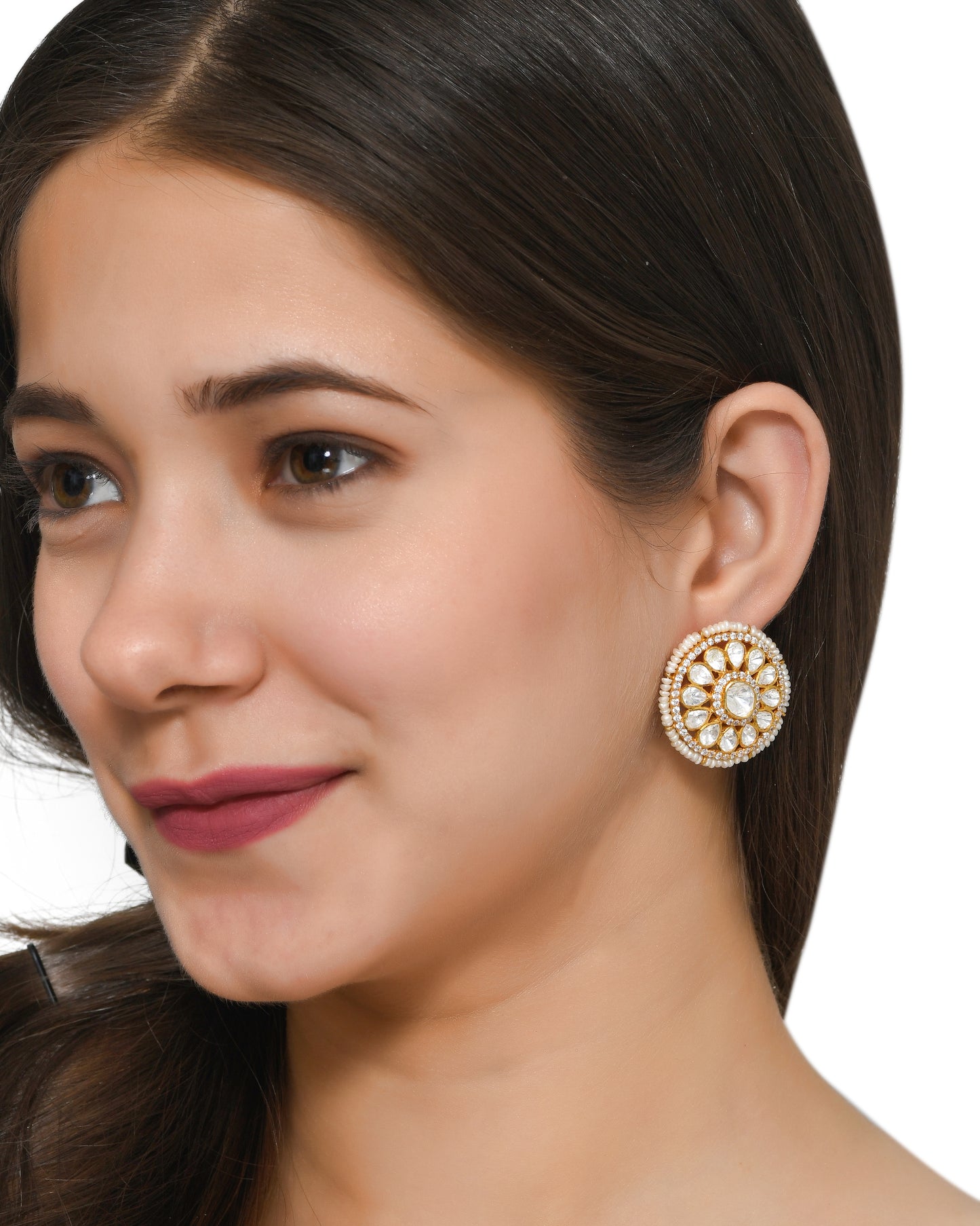 Pearl Polki Earrings