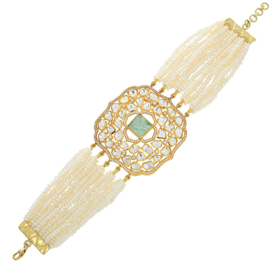 Carved Emerald Bracelet