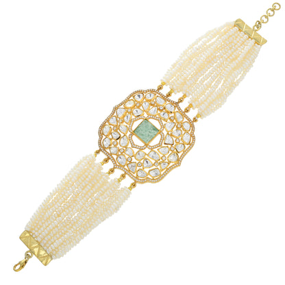 Carved Emerald Bracelet