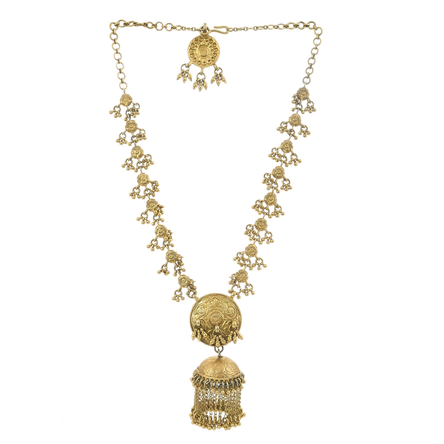 Gold Jhumki Necklace