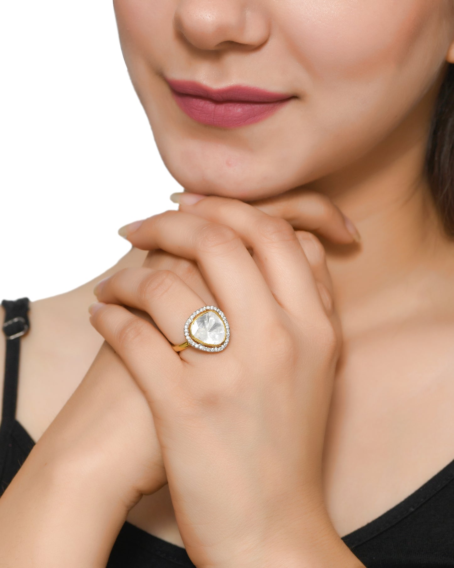 Classic Solitaire Polki Ring
