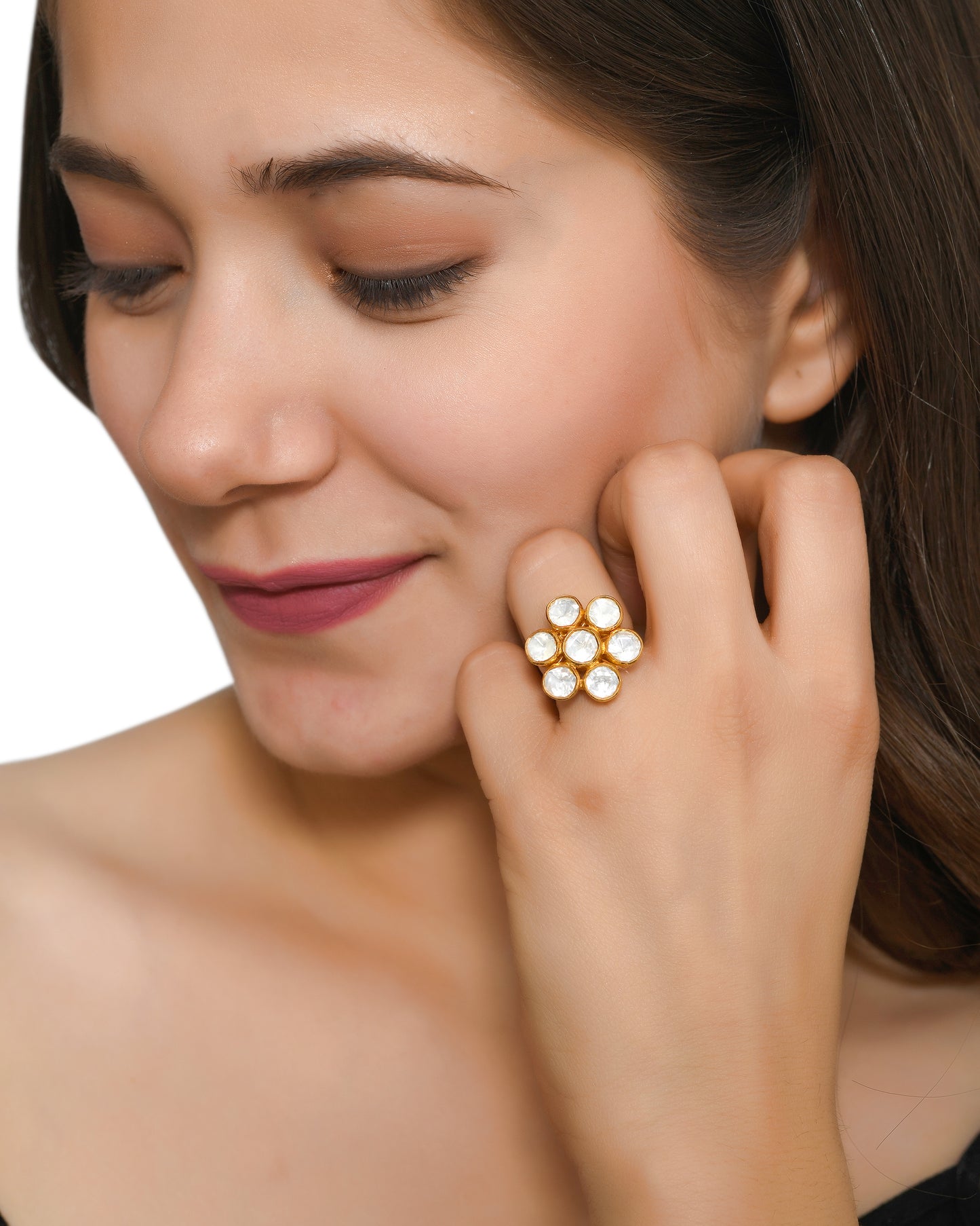 Floral Polki Ring
