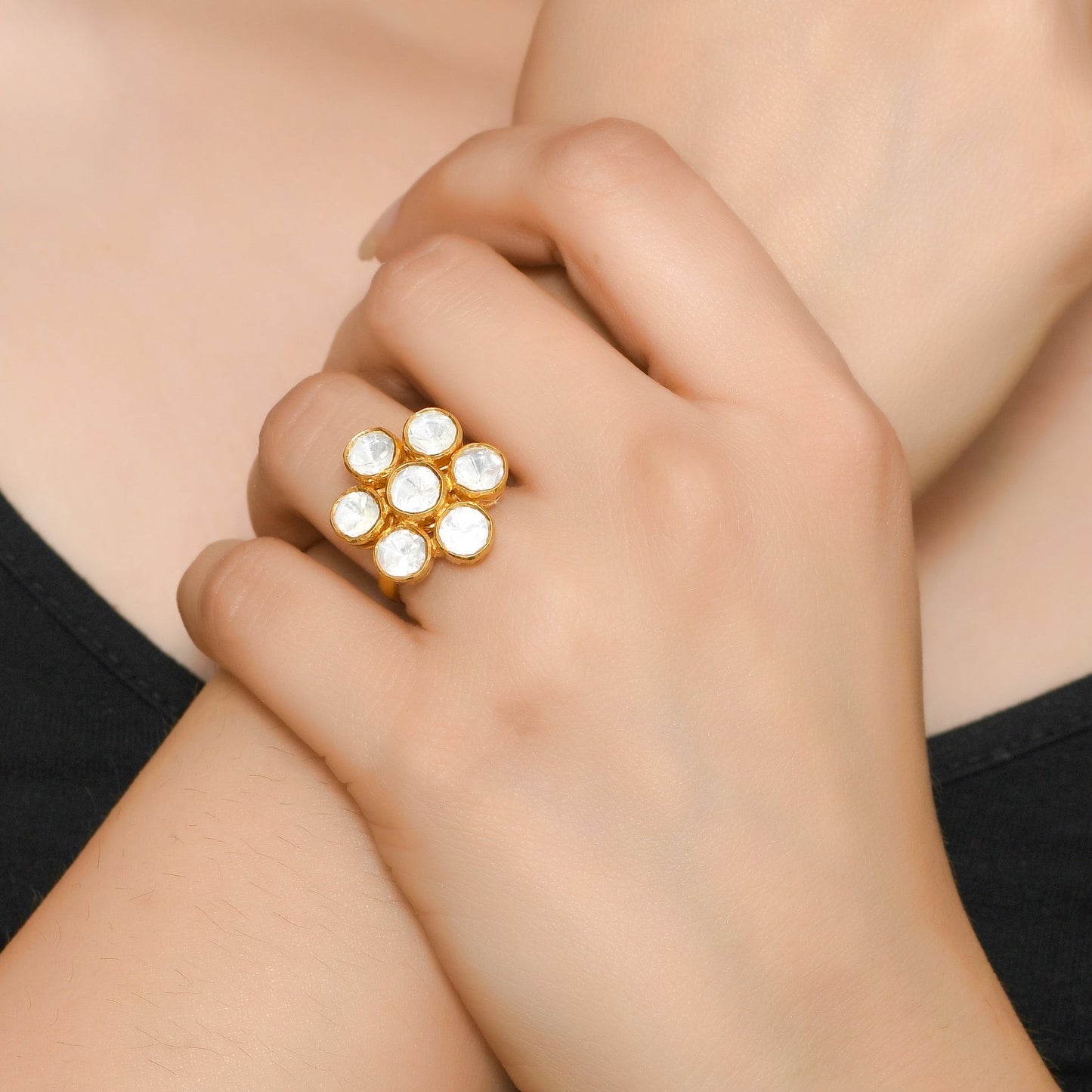 Floral Polki Ring