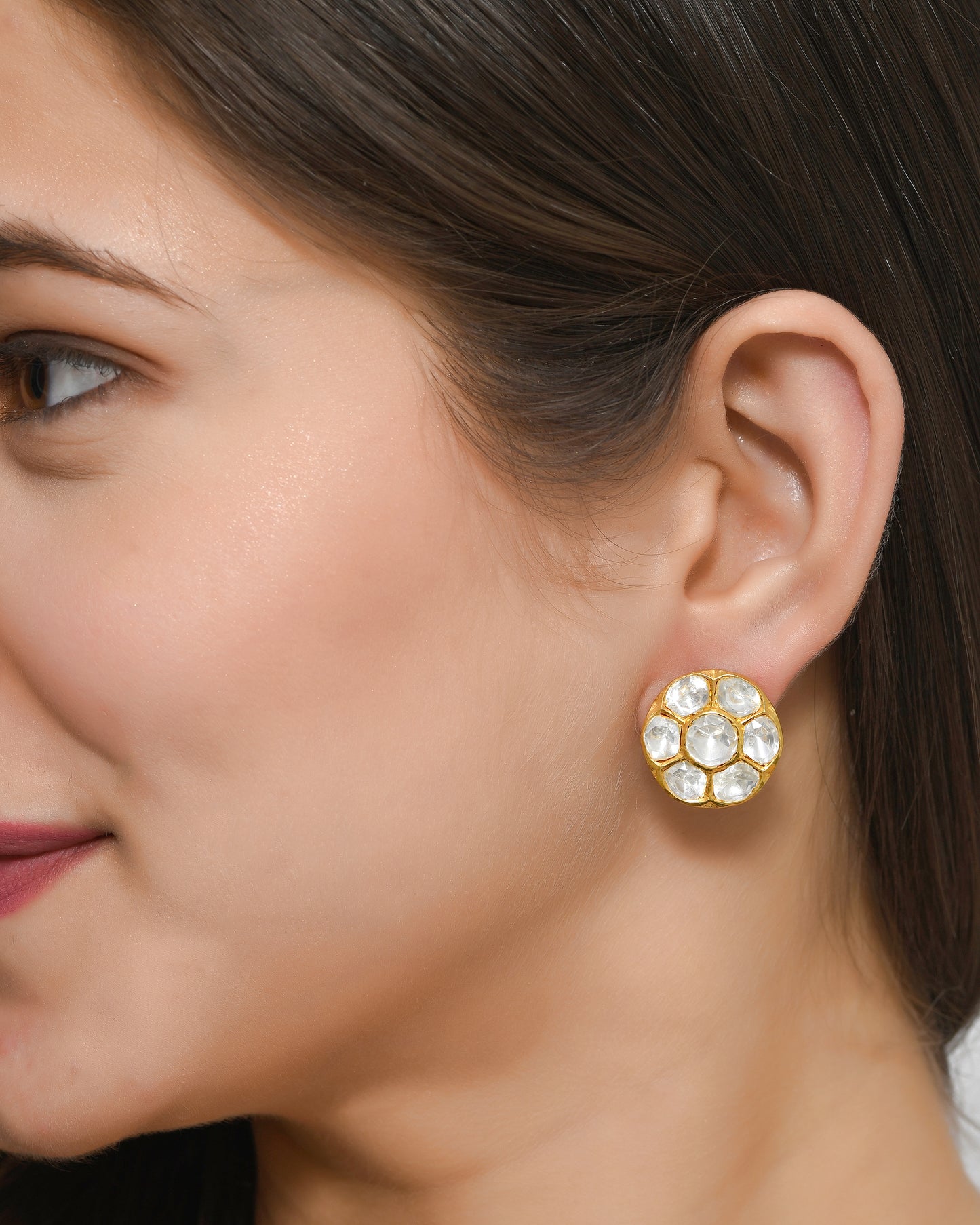 Easy to wear Polki Studs