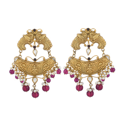 Gold Nakshi Chandbalis