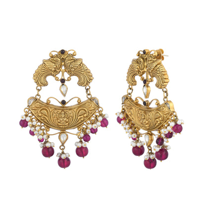 Gold Nakshi Chandbalis