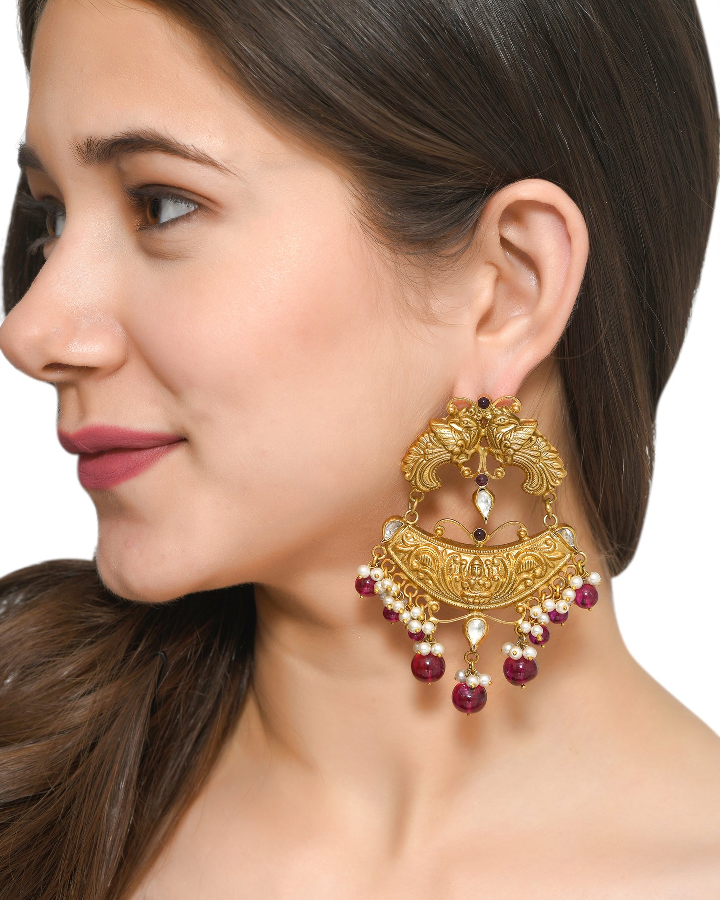 Gold Nakshi Chandbalis