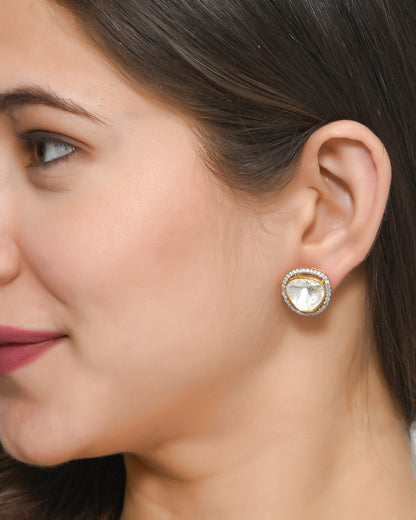 Solitaire Polki Studs
