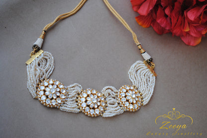 Pearl and Kundan Choker Necklace Set