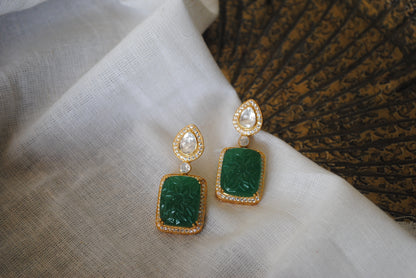 Emerald Polki Earrings