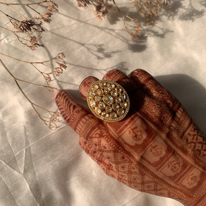 Oval Polki Ring