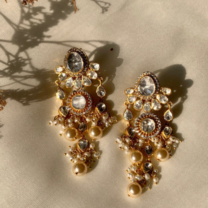 Polki Pearl Chandbalis