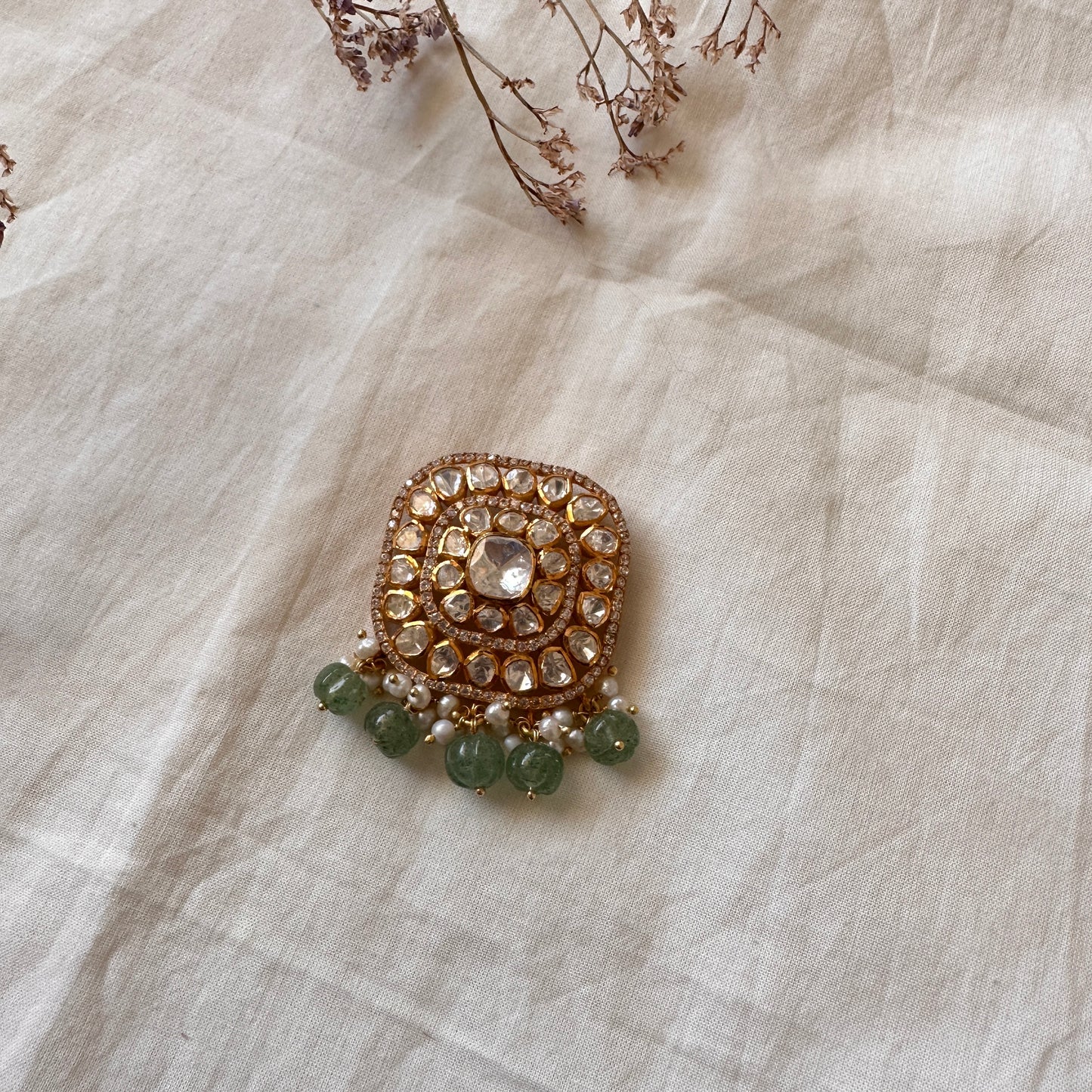 Polki Pendant Set