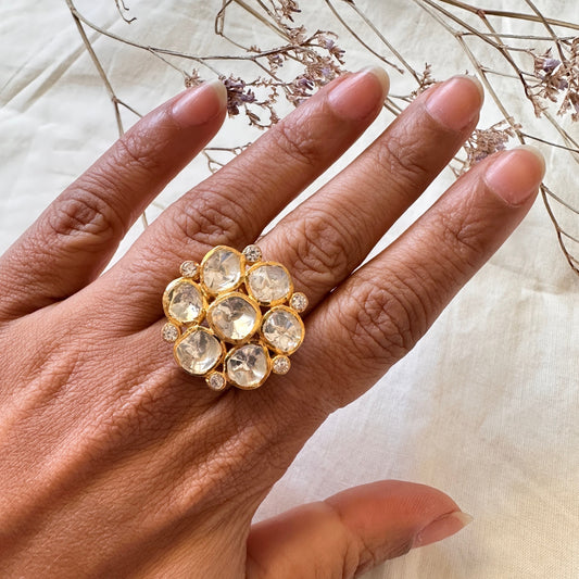 Floral Polki Ring