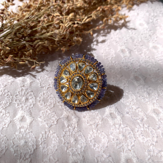 Sapphire Polki Ring