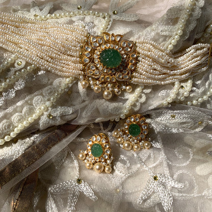 Emerald Polki Choker Set