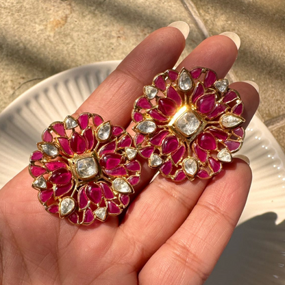 Floral Ruby Earrings