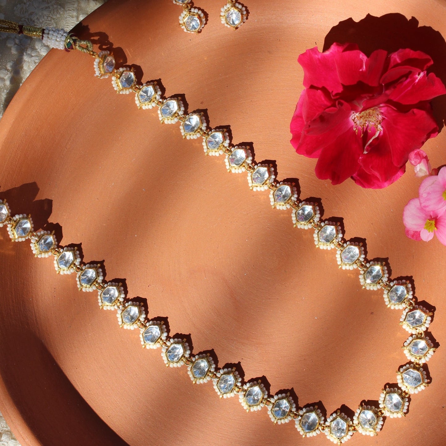 Shiza Long Pearl Necklace Set