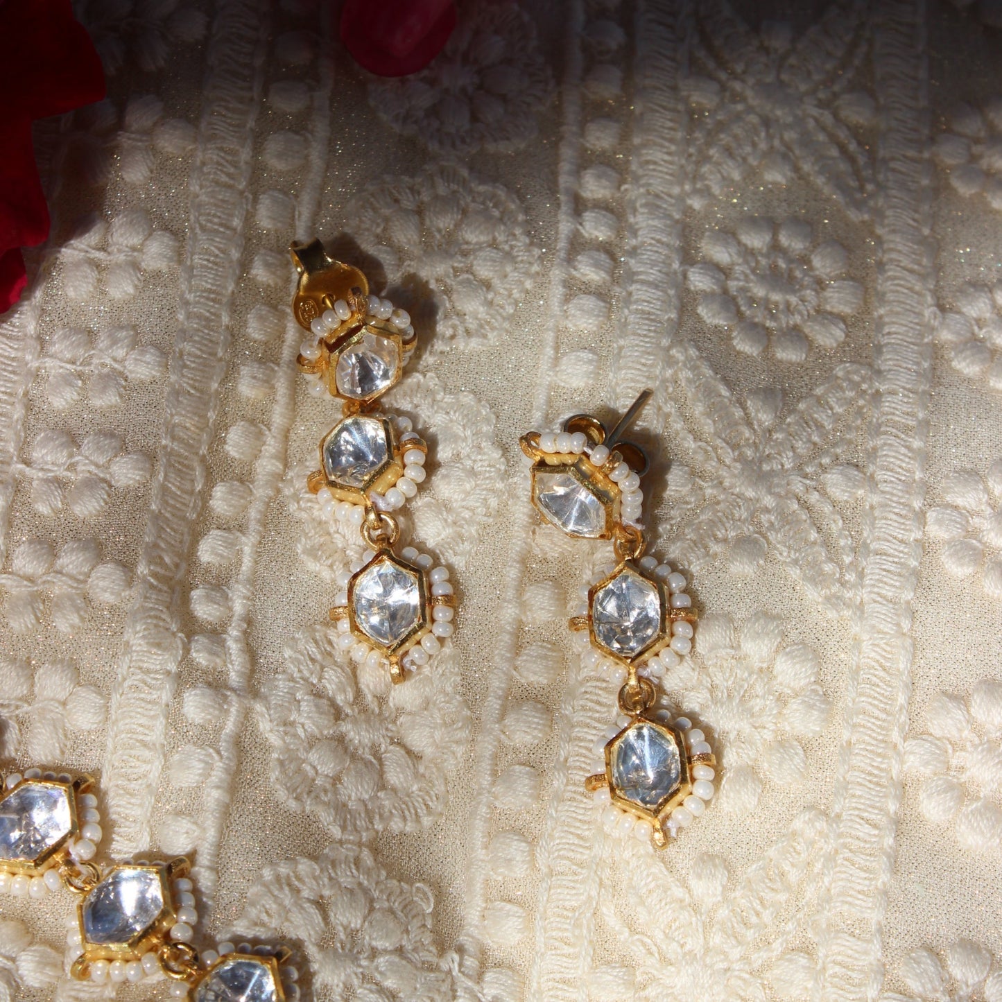 Shiza Long Pearl Necklace Set