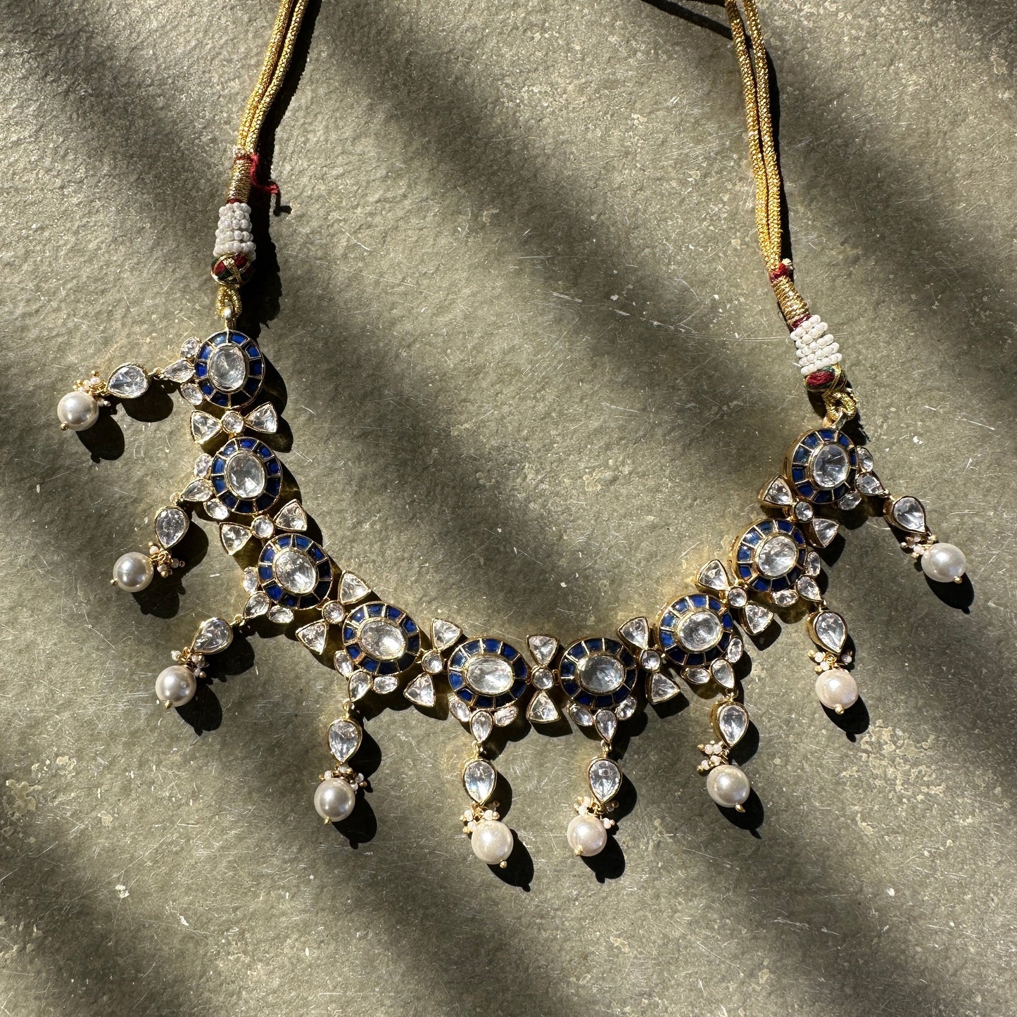 Blue Meenakari Necklace Set