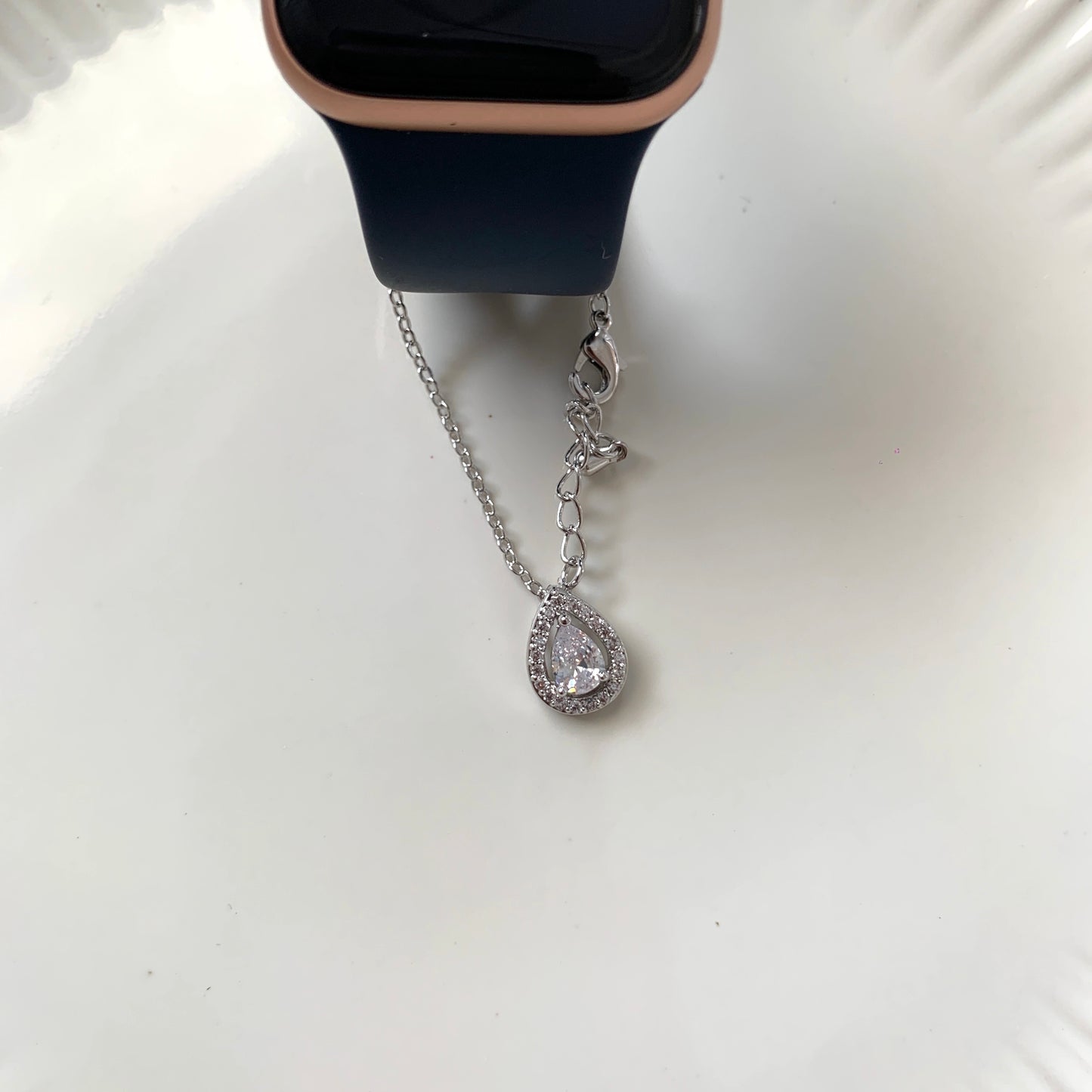Pear Solitaire Watch Charm
