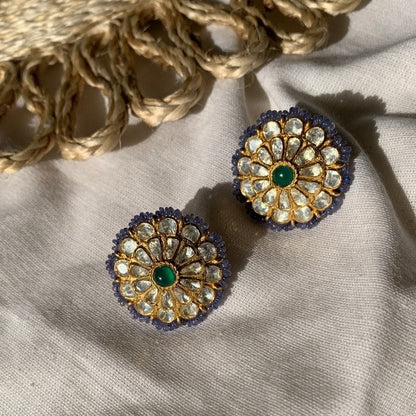 Emerald Polki Earrings