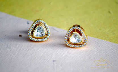 Triangle Kundan Studs