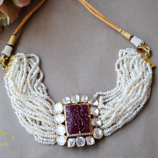 Carved Ruby Necklace