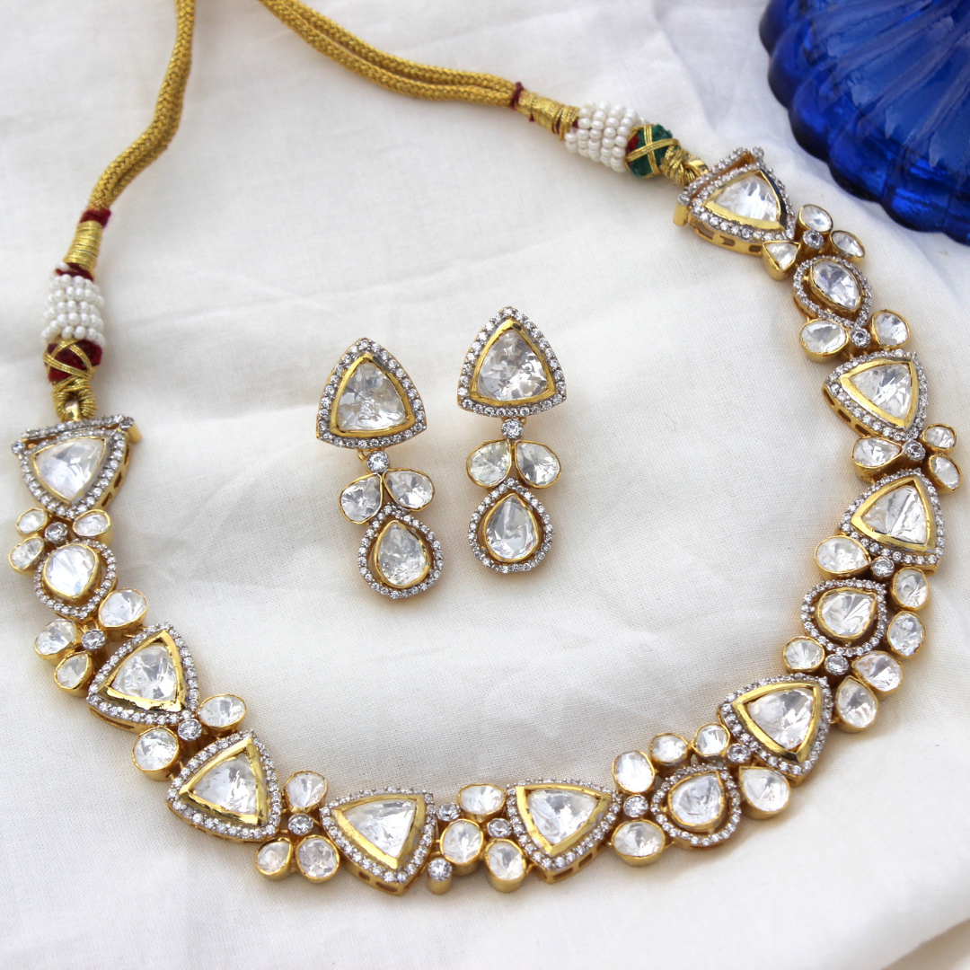 Floral Polki Necklace Set