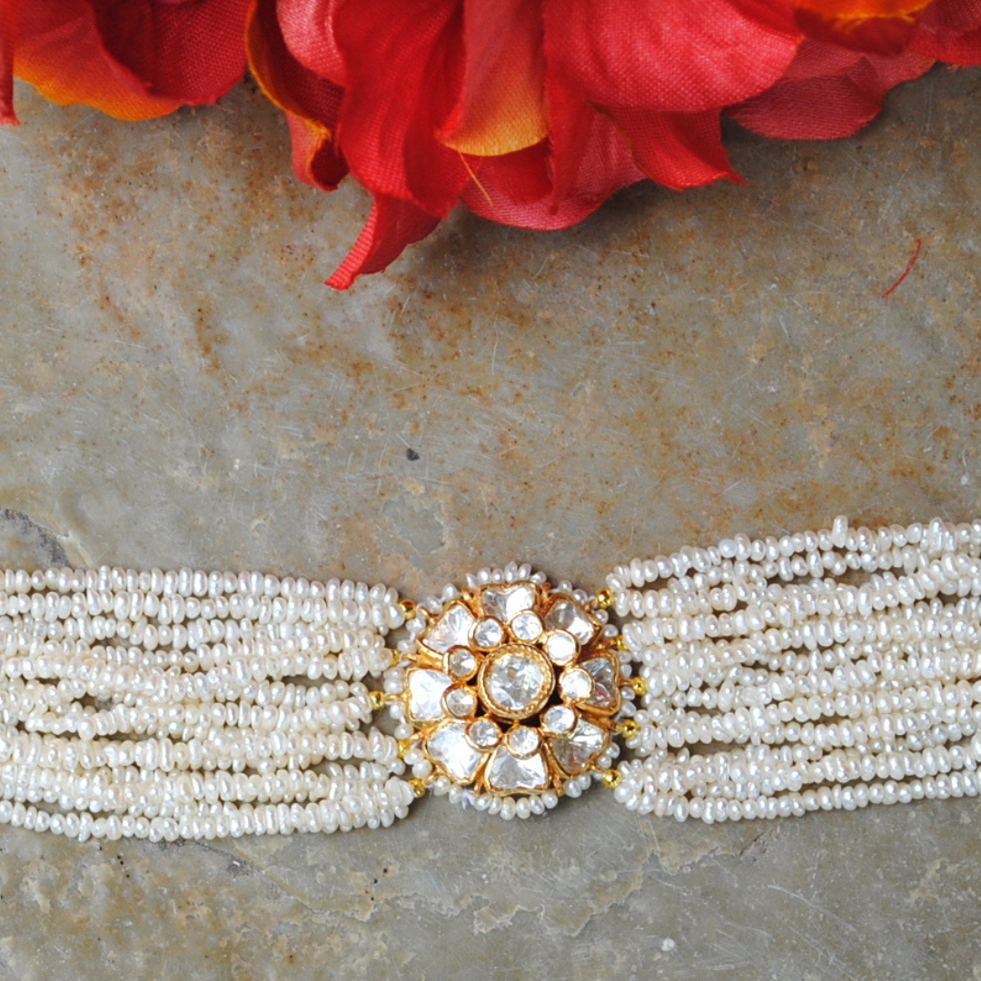 Flower Kundan Bracelet