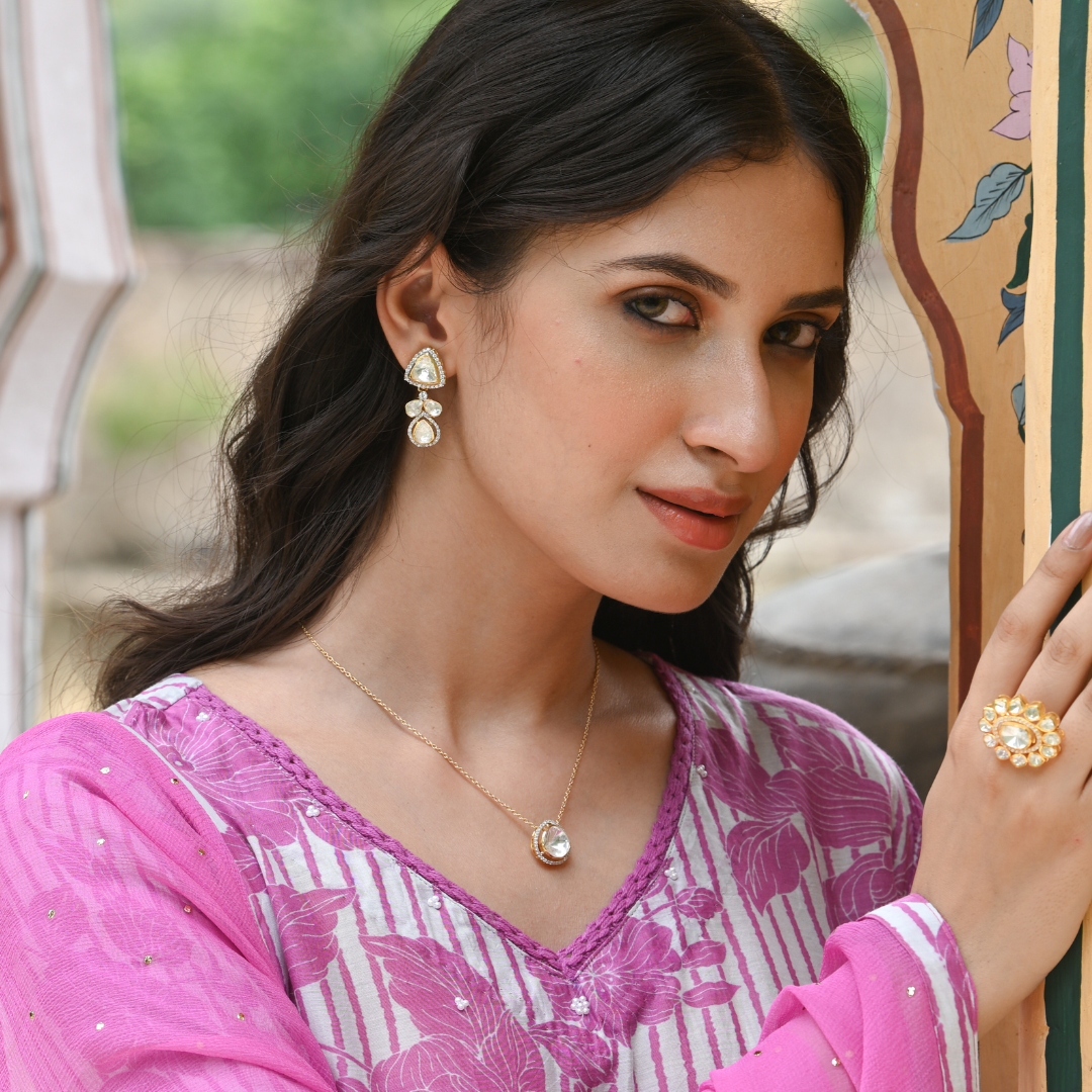 Solitaire Polki Necklace